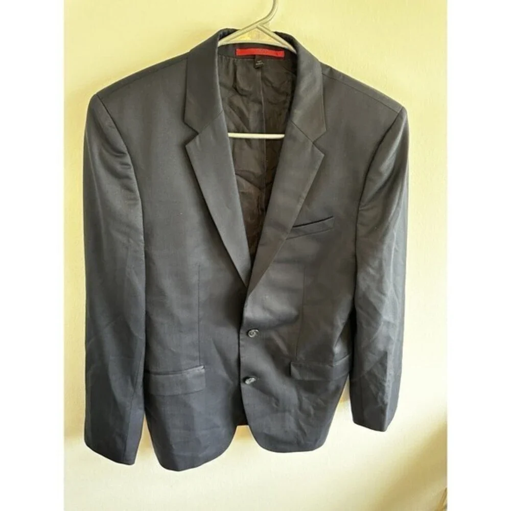 Hugo Boss Supernavy super130 Blazer Mens 38R Navy Blue‎ Lined Wool